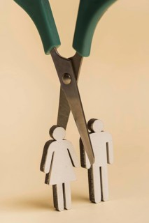 Human shapes with scissors