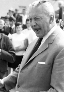 Federal Chancellor Kurt-Georg Kiesinger in 1969 opening the campaign for the 1969 federal election in his constituency of Loerrach