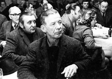 Concerned faces predominate at the tenants' protest meeting of RAG