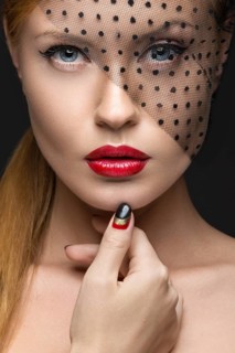 Beautiful girl with a veil