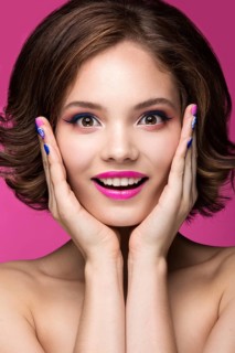 Beautiful model girl with bright makeup