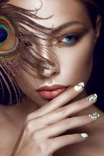 Beautiful girl with bright makeup