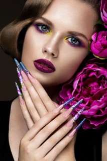 Beautiful girl with colorful make-up