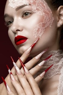 Beautiful girl with lace