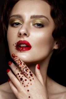 Beautiful girl with evening make-up