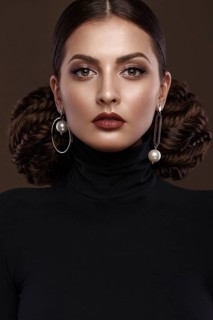 Pretty girl with unusual hairstyle