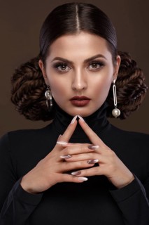 Pretty girl with unusual hairstyle
