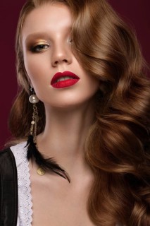 Beautiful redhair model: curls