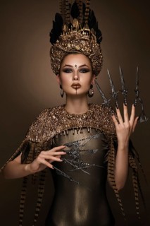 Beautiful girl with art fashion make-up