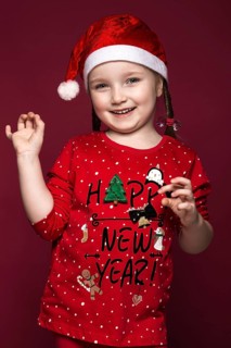 Funny little girl in the New Year's image