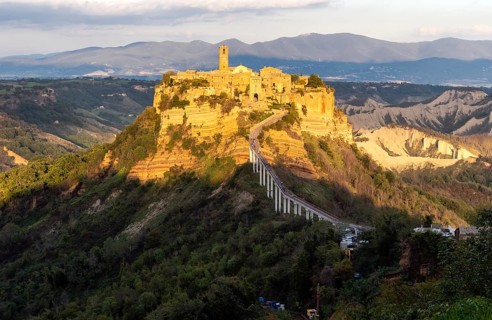 View of old hill-top town of Civita di Bagnoregio