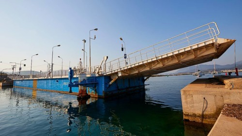 Little open swing bridge