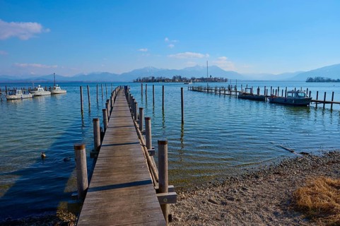 Lake Ciemsee wooden jetty