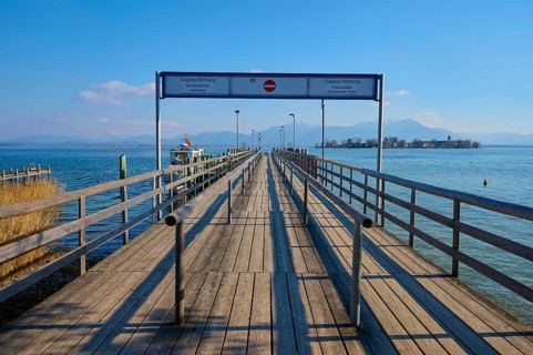 Lake Ciemsee wooden jetty