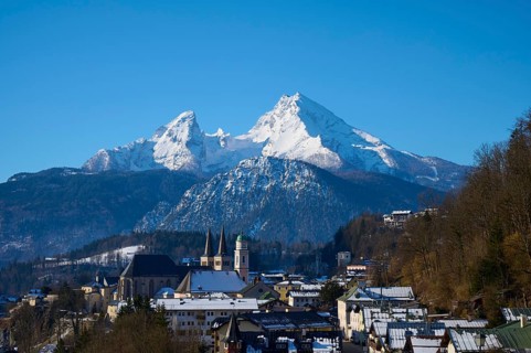 Berchtesgaden with Watzmann massif in winter