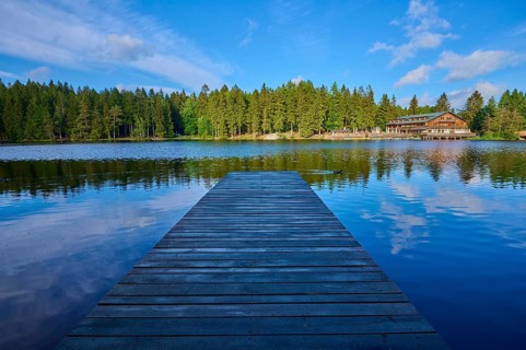 Wooden footbridge