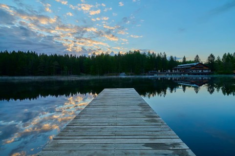 Wooden footbridge
