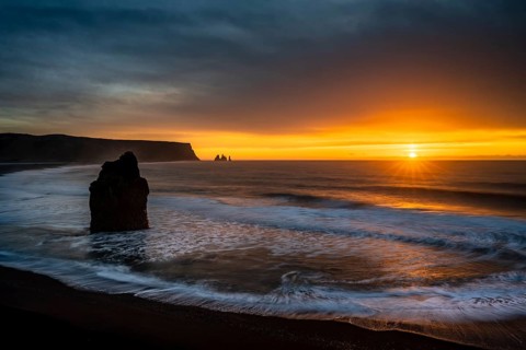 View from Cape Dyrholaey at sunrise