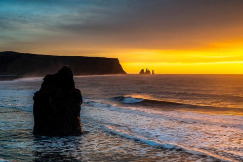 View from Cape Dyrholaey at sunrise