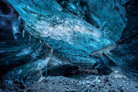 Ice cave in Vatnajoekull glacier