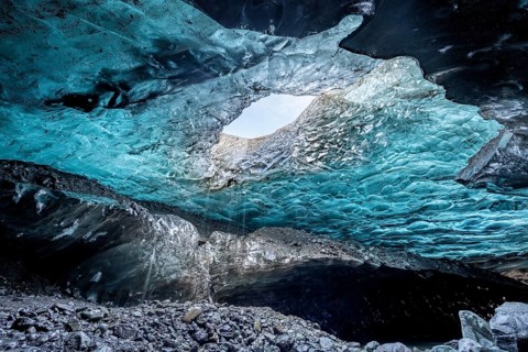 Ice cave in Vatnajoekull glacier