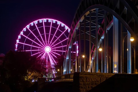 Illuminated Ferris wheel