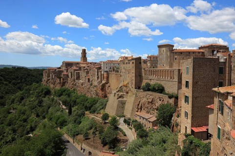 View of the old town of Pitigliano