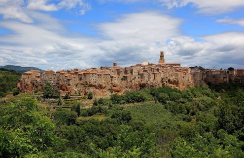 View of the old town of Pitigliano