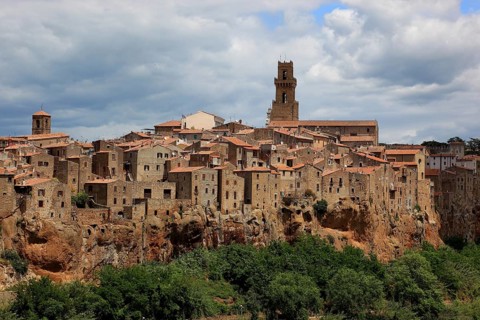 View of the old town of Pitigliano