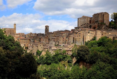 View of the small medieval town of Sorano
