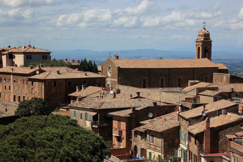 View of the town of Montalcino from the Fortezza