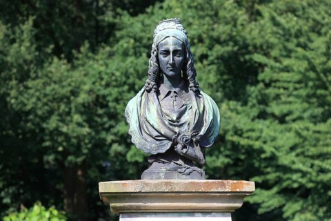 Bueste von Annette von Droste-Huelsgoff in the park of Huelshoff Castle