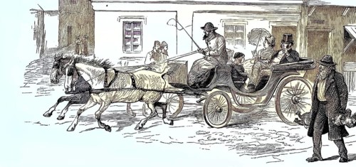 Travelling by horse-drawn carriage
