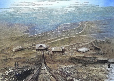 The cable railway up the crater of Vesuvius