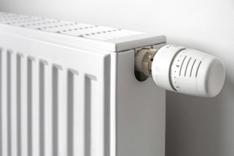 Close-up of thermostatic radiator valve