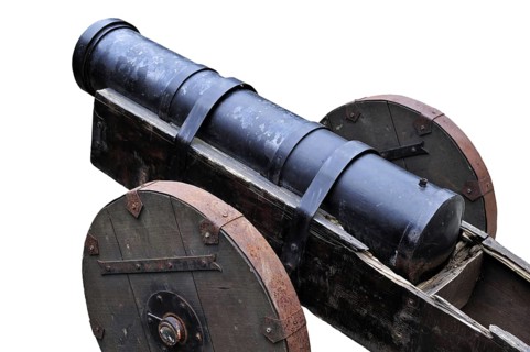 Replica of medieval gunpowder cannon