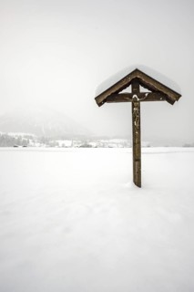Field cross with Christ figure
