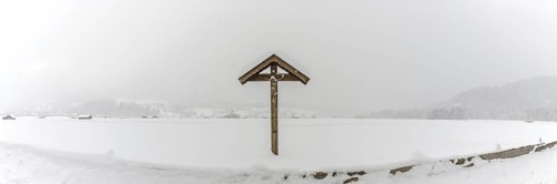 Field cross with Christ figure