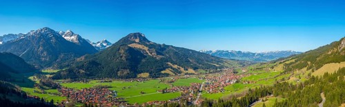 Panorama into the Ostrachtal valley with Bad Oberdorf