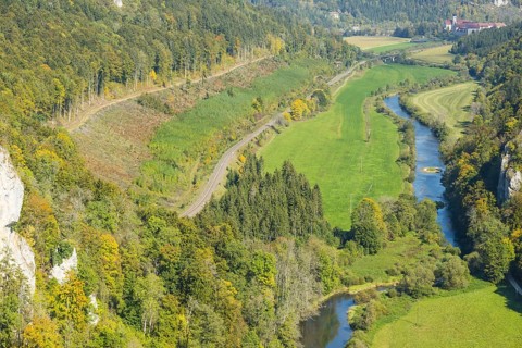Panorama from Knopfmacherfelsen into the upper Danube valley