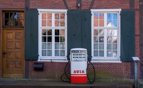 Old petrol pump in the former Asbeck Monastery