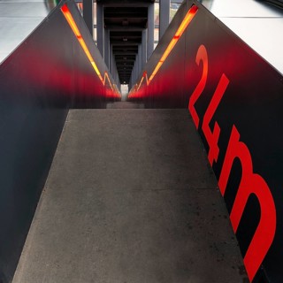 Illuminated staircase downwards