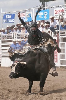 Cowboy bull riding
