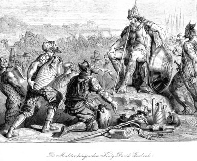 The Moabites bring gifts to King David