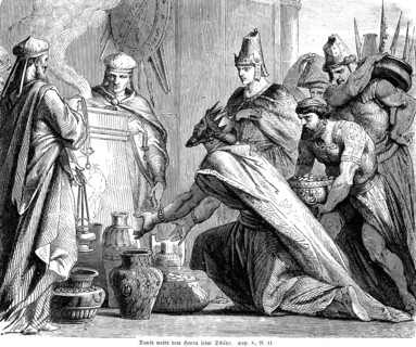 David consecrates his treasures to the Lord