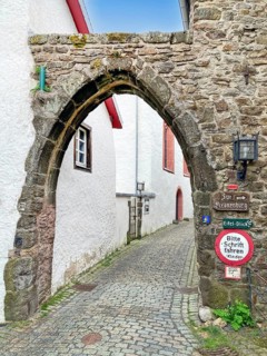 Historic archway in old village Burgdorf Burgbering from 13th century of today destroyed Kronenburg