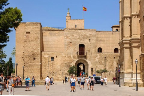 View of the main entrance of Alcazar Real Palazzo Reale dell Almudaina