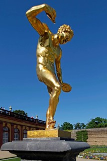 Sculpture The Satyr in the Palace Garden of the Lower Orangery in Weilburg Castle