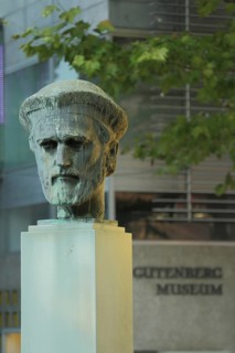 Sculpture of Johannes Gutenberg at the Gutenberg Museum