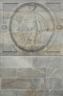 Relief of Hermes patron god of travellers with Hermes staff